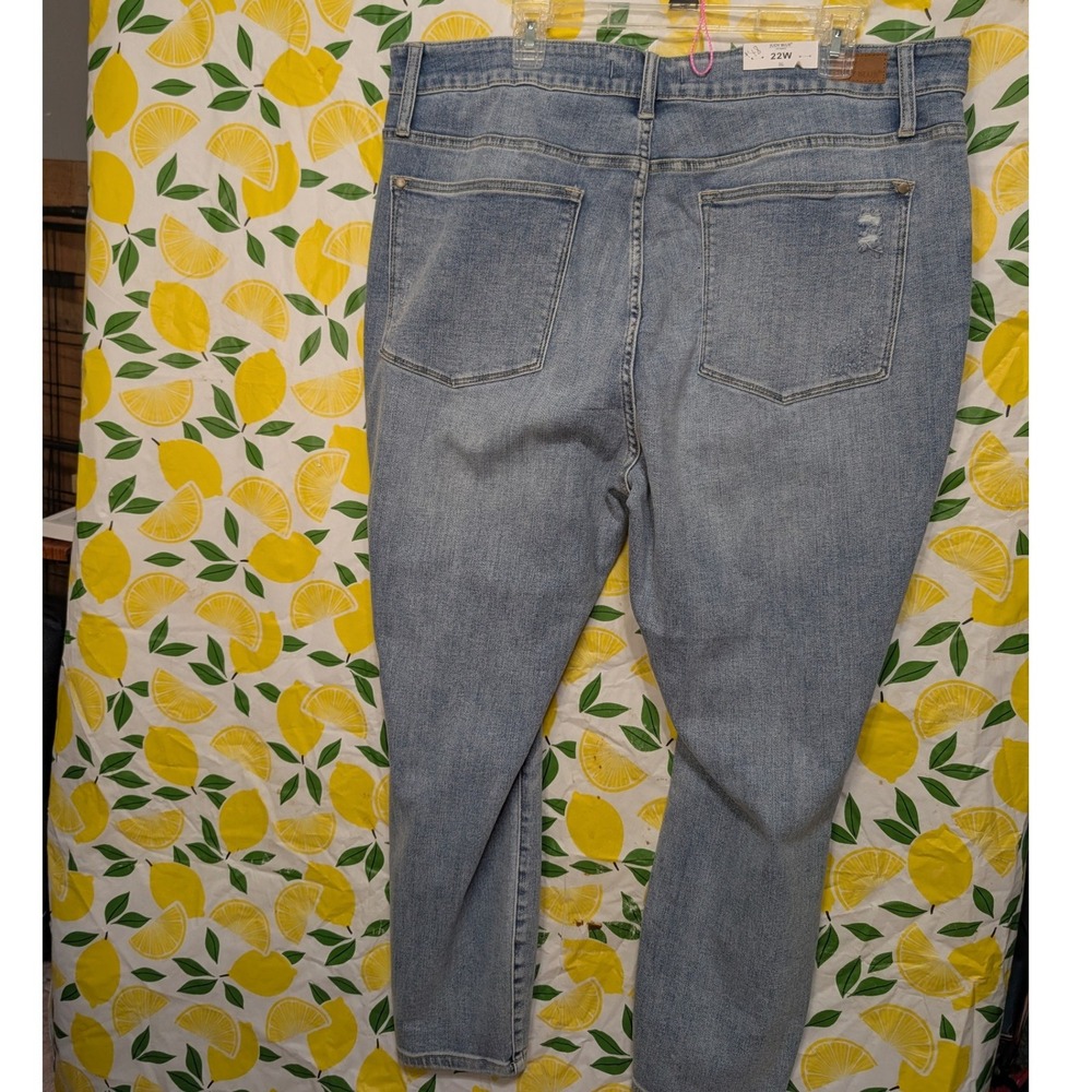 Judy Blue High Waist Skinny Jeans Womens 22W Light Blue New Distressed JB82330 - Picture 2 of 7